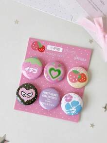 Kawaii Animal 25mm Enamel Pin, Glitter Cute Brooch For Notebook Bag Coat Collar, Journal Decoration Daily Use - 6pcs/set - View 3