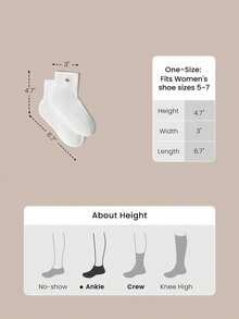 GLOWMODE 5 Pairs Socks Soft Ventilated Mesh With Embroidered Logo Workout Daily Casual - White+Apricot+Light Pink - View 6