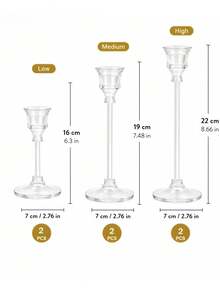 3/6/9/12Pcs Acrylic Candlestick,Romantic Tabletop Decorations, Suitable For New Year's, Valentine's Day, Weddings, And Banquet Center Decorations, Home And Hotel Decorations, And Birthday Gifts. - one-size - View 3