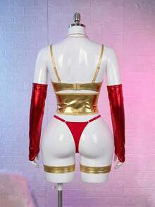 Fantasy Costume Fantasy Costume Juego de 7 piezas de disfraz de juego de rol para mujer con máscara para los ojos y cinta - Multicolor - Ver 7