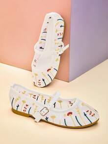 Mini mi Children's Embroidered Design Casual Slip-On Shoes - White - View 5