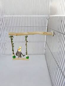 Wooden Parrot Vine Swing Climbing Stand Claw Grinding Bite Resistant Bird Cage Accessory Fun Play Toy Stress Relief Activity Perch For Budgie Cockatiel Pet Bird Daily Entertainment - View 6