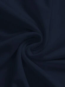 SHEIN BASICS بودي نسائي كاجوال من القطن بنسبة 95%، محبوك باللون الأزرق الداكن، بياقة دائرية وأكمام قصيرة، بقصة ضيقة، مناسب للصيف - أزرق بحري - مشاهدة 4