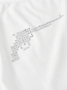 ROMWE Y2k 2合1鉚釘背心，性感辣妹風，黑白對比，春/夏 - 白色 - 查看 3