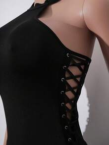 AltCore Women's 2pcs Non-Wired Sexy Lingerie Dress Set - Black - View 5
