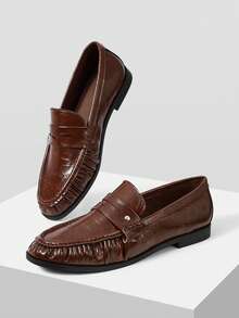 Mnmlis Damen Lässige Vielseitige Pendler Minimalistische Flache Loafer Schuhe Für Weihnachten Valentinstag - Kaffeebraun - Übersicht 8