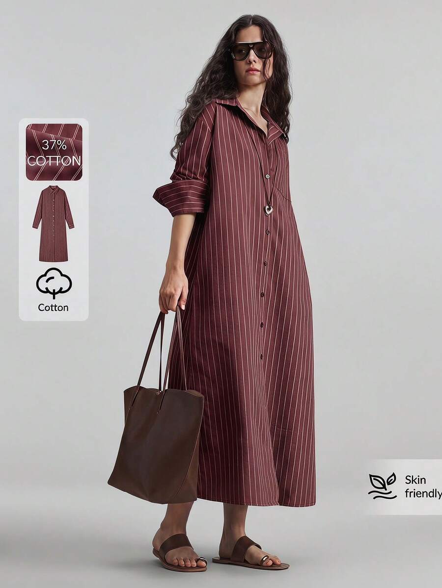 Ontre 女款酒紅色洋裝,秋季休閒優雅場合商務穿搭,日夜通用,辦公室教師節適用,復古背心都市通勤婚禮賓客裝 - 酒紅色 - 查看 1