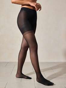 Veilyse 1双女士腹部压缩连裤袜和及膝袜 - 黑色 - 查看 4