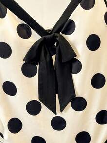 GlowEve Atasan Cami Wanita Elegan dengan Motif Polkadot dan Hiasan Pita untuk Musim Panas - MultiWarna - View 5