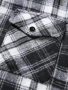 Manfinity Homme Men's Spring/Autumn Casual Plaid Shacket - Multicolor - View 7
