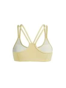 SHEIN Cheerettes 女款素色日常健身舒適運動內衣 - Butter Yellow - 查看 6