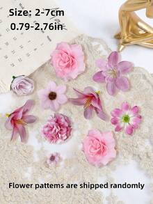 24/48 PCS Pink Artificial Flower Kit DIY Handmade Headpiece Garland Material Wedding Flower Supplies For Holiday Birthday Party Decoration Bridal Corsage Flower Arrangement Home Florist Garden Decor Mother's Day All Season Long Popular Floral - Pink - View 5