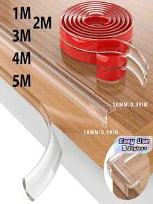 1m/2m/3m/4m/5m L型防撞護角條，桌角保護墊，家具邊緣防撞條 | 防撞護角與邊緣緩衝條，家具與壁爐護角緩衝條 - 透明 - 查看 1