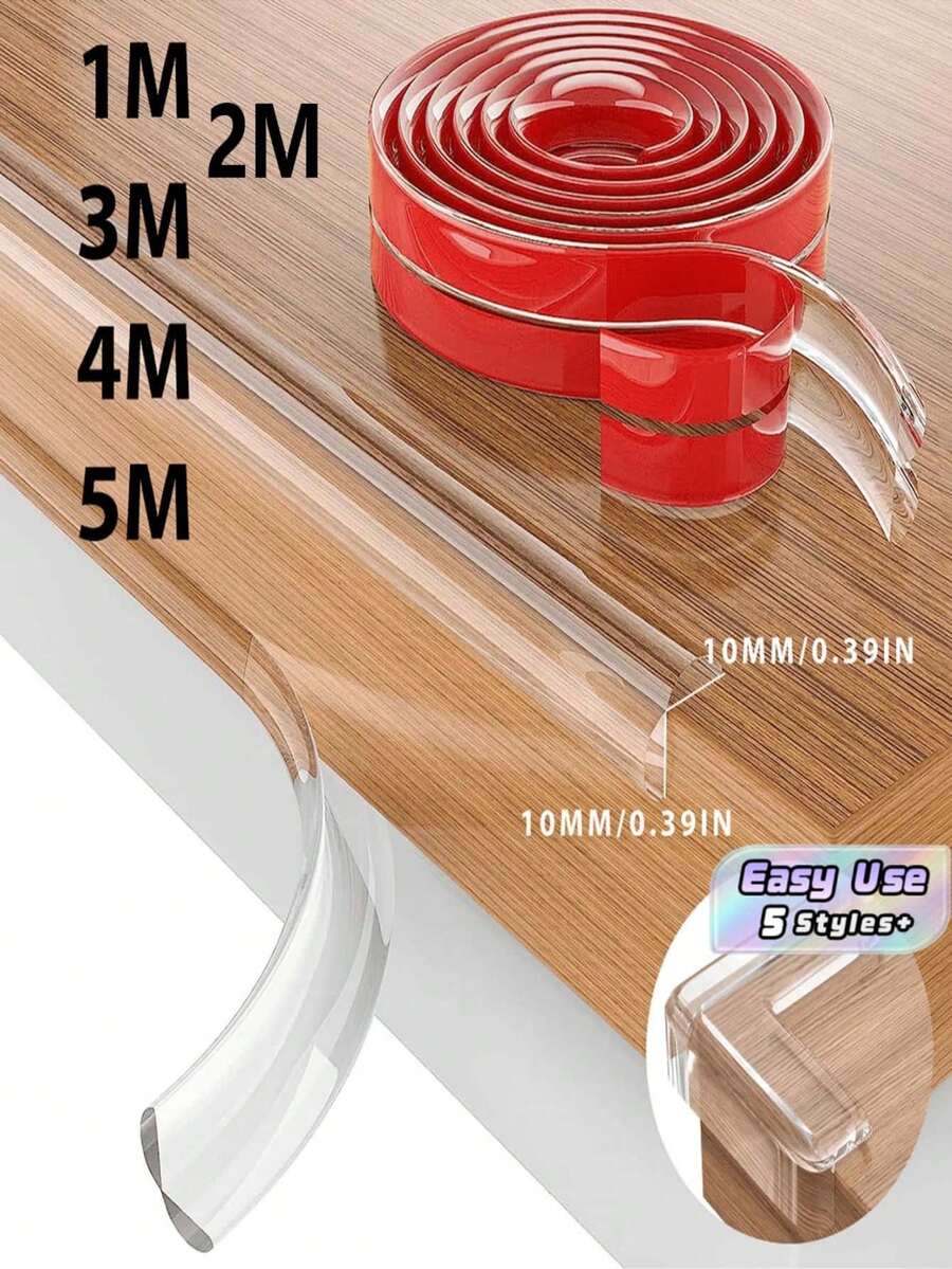 1m/2m/3m/4m/5m L型防撞護角條,桌角保護墊,家具邊緣防撞條 | 防撞護角與邊緣緩衝條,家具與壁爐護角緩衝條 - 透明 - 查看 1