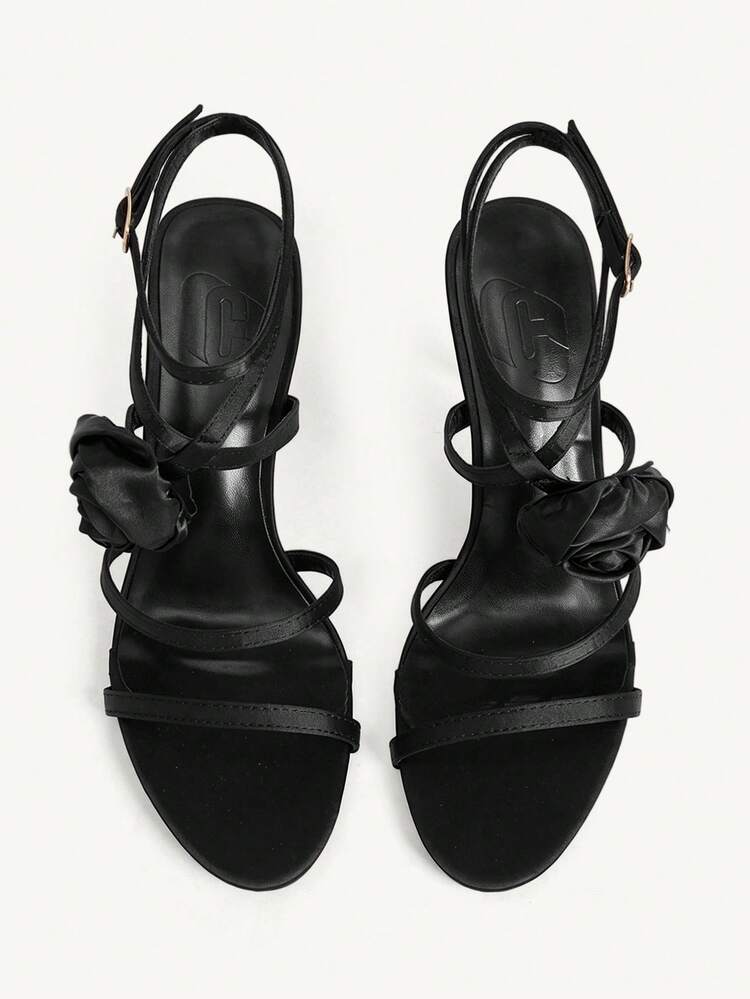 CUCCOO CHICEST Women Shoes Spring And Summer New Models, Multi-Colored Gold Satin Rose Word With High-Heeled Sandals, Buckle Stiletto Open-Toed Roman Shoes, Gentle Celebrity Style, Dating Commuter Shoes, Banquet Bridesmaid Shoes, Temperament Thin And Versatile Women's Shoes