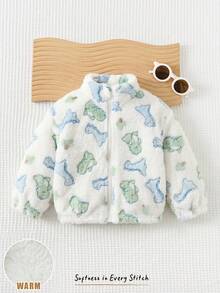 Cozy Pixies Jaket Musim Dingin Lengan Panjang Tebal Bermotif Dinosaurus untuk Bayi Laki-laki - MultiWarna - View 6