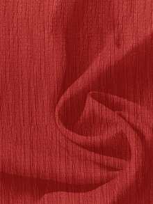 Rusticease Women's Solid Color V-Neck Casual Versatile Daily Wear Blouse - Red - View 3