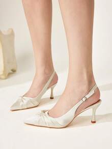 CUCCOO CHICEST Damen Schuhe Frühling Sommer Kink Dekorative Rückseite Triple Tip Stiletto, Französisch Einfach Wind Wildleder Stoff Mehrfarbig Damen High Heel Sandalen Dating Pendeln Einkaufen Bankett Party Urlaubsgeschenke - Beige - Übersicht 8