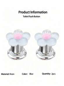 1/3Pcs Floral Cartoon Toilet Flush Handle – Flower Shaped Toilet Tank Button, Easy Press Push Button, Fit For Long Nail Design, Also Works As Creative Blossom Drawer Cabinet Pull – Stylish Bathroom Accessory - Multicolor - View 14