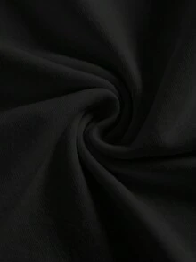 SHEIN 兒童青少年女童夏季 95% 棉圓領短袖寬鬆 T 恤，附荷葉邊袖口與花卉圖案設計，可愛短袖上衣，適合外出、返校、春夏、復古、懷舊、柔軟、乾淨、海灘度假、假期、春假氛圍 - 黑色 - 查看 5