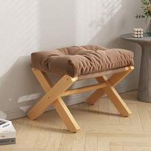 Compact Home Storage Stool, Foldable Footrest For Living Room, Made Of Maple Wood With Soft Padding And Breathable Design, Low And Comfortable, Modern Minimalist Style Suitable For Various Tastes, Ideal For Daily Use, Providing Extra Comfort For - Multicolor - View 3