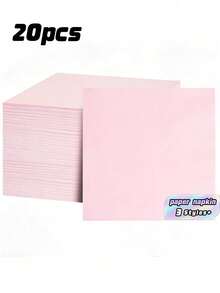 20/60/100-Sheet Pink Cocktail Napkins, Disposable Pink Beverage Napkins, 5 Inches X 5 Inches In Size, 10 Inches X 10 Inches When Unfolded, Suitable For Bars, Weddings, Birthdays, Mother's Day, Father's Day And Other Occasions. - Pink - View 6