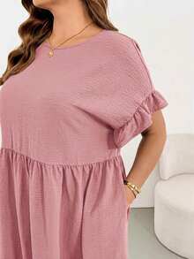 Shapeblank Plus-Size Women's Spring/Summer Fashionable Casual Loose Comfortable Everyday Basic Versatile Slimmi Formal Vacation Pink - Dusty Pink - View 6