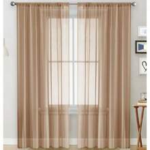 1Pc Solid Color Light-Weight Voile Curtain, Modern Minimalist Polyester Sheer Window Curtain For Bedroom, Living Room, Balcony Decoration - Multicolor - View 37
