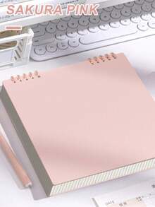 1pc High-Quality Notebook, 60 Sheets/120 Pages Vintage Square Grid Flip Notebook, Detachable Grid Paper Memo Pad - multicolor - View 17