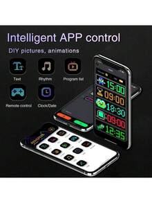 滚动式巨型高亮LED广告牌，柔性USB 5V LED店铺招牌，蓝牙APP控制，可自定义文字图案动画，可编程LED显示屏，适用于商店、汽车、酒吧、酒店等。 - 彩色 - 查看 7
