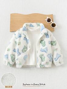 Cozy Pixies Jaket Musim Dingin Lengan Panjang Tebal Bermotif Dinosaurus untuk Bayi Laki-laki - MultiWarna - View 1