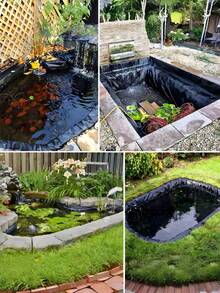 1PC High Density Polyethylene Heavy Duty UV Resistant Tear Resistant Reusable Waterproof Black Tarpaulin For Fish Farming Pond Liner Gardening Agriculture Outdoor Pond Cover Sheet - A - View 2