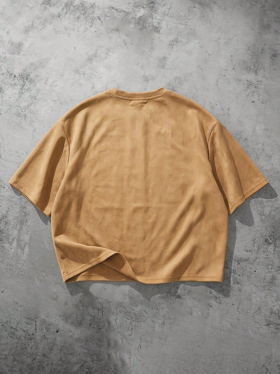 Men's Suede Feel Short Sleeve Tee With Round Neck And Unique Metal Button Detail Comfort Fit Shirt,Suede Tshirt,Brown T Shirt Men,Streetwear T Shirt