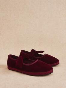 Rosivie Women's Bow Design Casual Versatile Fashion Flat Shoes For Christmas - fuchsia - View 8