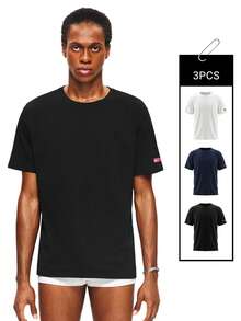 Rest Era 3pcs/Set Men's Comfortable Casual Base Layer Tops - Multicolor - View 1