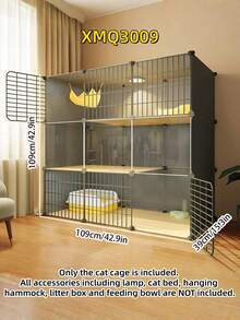 1 Large Spacious Multi Level Metal Wire Cat Cage Indoor Cat Villa With Wide Free Activity Space For Home Living Room Pet Supplies Large Cat Enclosure - Multicolor - View 5