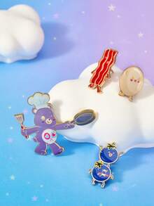 SHEIN X Care Bears 一套新款創意卡通動物圖案胸針，IP聯名設計，可愛個性化，簡約大方，也可作為飾品使用，適合各種派對、音樂會、節日，精美禮物 - 彩色 - 查看 3