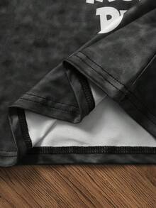 SHEIN 小男孩 2 件組背心牛仔短褲套裝，無袖上衣，街頭休閒復古夏季穿搭，白色 - 黑色 - 查看 4