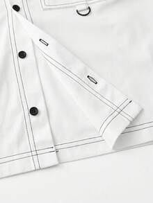 EASEVO Spring/Summer Plus Size Men's Fashion Short Sleeve Shirt - White - View 3