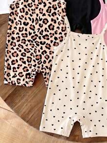 1pc Random, New Summer Soft Fabric Cute Sweet Pattern Print, Baby Girl Casual Comfortable Romper, Suitable For Spring/Summer, Relaxed And Cozy Days, Comfortable Atmosphere, Casual Wear, Fashion Girl, Girly Style - Multicolor - View 4