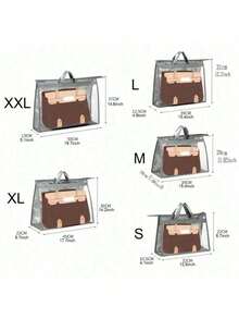 1pc Clear Handbag Storage Organizer Dust Cover Bags, 5 Sizes Transparent Purse Protector Storage Bag With Zipper And Handle For Closet Shelf - Dustproof & Moistureproof, Gender Reveal Party, Perfect For Birthdays, Weddings, Parties - Multicolor - View 5