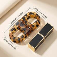 1set Leopard Print Acrylic Hair Claw Clip, Mini Tortoise Shell Jaw Clip For Daily Hairstyle - Brown - View 10