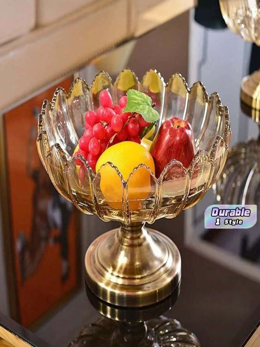 Lightweight Luxury Ceramic Salad Bowl, Easy To Hold Fruits And Vegetables, Elevates Dining Table Aesthetics - Gold - View 1