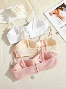 Tween Girl Removable Strap Versatile Bra - White - View 2