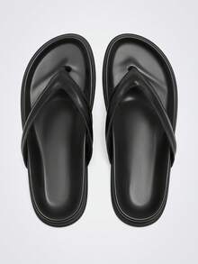 Maija Women's New Slip-On Thong Sandals, Flat Sandals, Comfortable And Versatile Style - Black - View 5