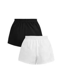 SHEIN Cheerettes Casual Versatile Solid Color Sports Shorts - Multicolor - View 14