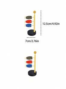 Madebyblanc 1Pc/2Pcs Japanese Style Wooden Mini Carp Streamer Ornament, Three-Color Fish Flag Desktop Small Ornament, Fish-Shaped Decorative Ornament For Cross-Border - multicolor - View 9