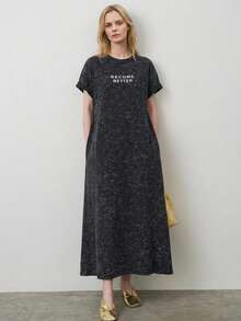 Dazy-Less Women's Long Tie-Dye Dress, Bohemian Style, Spring/Summer Sun Dresses For Women - Matte Black - View 1