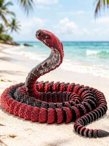 MINKOJA A  25cm 3D Printed Cobra Model Toy, Stress Toy, Sensory Toy, Squishy Toy, Kids Toy, Cute And Easy To Carry, A Great Gift For After Class, Christmas, Birthday And Holiday. - Multicolor - View 22