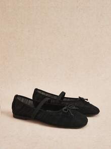 Rosivie Women's Bow Decoration Fashion Daily Travel Flat Shoes - Black - View 8